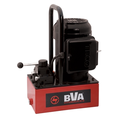 BVA Hydraulics Manual Valve Electric Pumps for Single Acting Cylinders PE30M3N01A